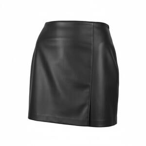 Hollister Faux Leather Mini Skirt Size S Black Ultra High Rise Side Slit Y2K